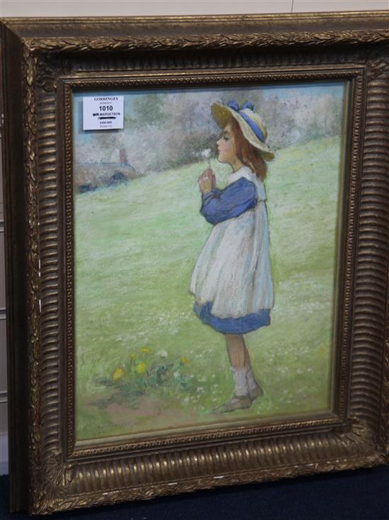 Helen Howard Margetson (1860-1904) Girl blowing a dandelion 14.5 x 11.5in.